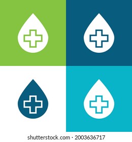 Blood Drop Flat four color minimal icon set