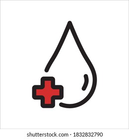 Illustration von Vektorgrafiken mit flachen Bildpunkten für Blut und Würfe