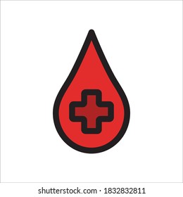 Ilustración De Plantilla De Diseño De Icono Plano De Sangre Y Caída