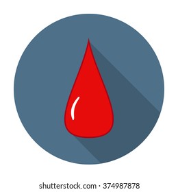 Blood Drop Flat Icon. Vector illustration.