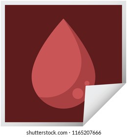 pegatina cuadrada de ilustración de vector gráfico de caída de sangre