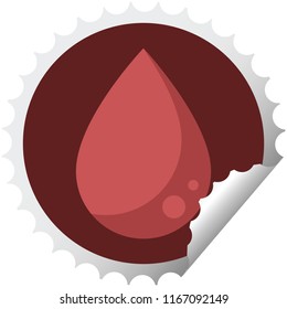 blood drop graphic vector illustration round sticker stamp