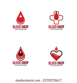 Blood drop heath logo vector template