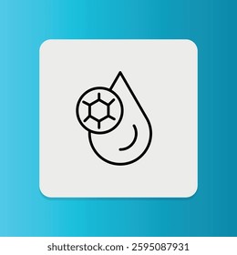 Blood drop icon. Editable stroke. Vector illustration.