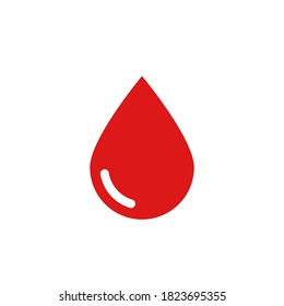 Bluttropfsymbol im flachen Stil auf weißem Hintergrund. Stock-Vektorgrafik