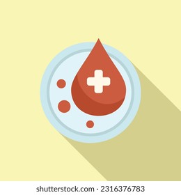 Blood drop icon flat vector. Shield system. Bacterium disease