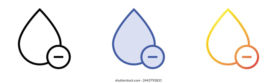 icono de gota de sangre. Diseño de estilo de relleno lineal, azul y degradado aislado sobre fondo blanco
