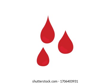 Icono de gota de sangre, tres gotas de sangre roja, ilustración vectorial
