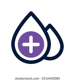 Icono de gota de sangre. Vector Icono de doble tono para su Sitio web, móvil, presentación y diseño de logotipo.