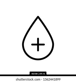 Blood Drop Icon Vector Illustration Logo Template