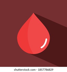 Blood drop icon, vector illustration with shadow