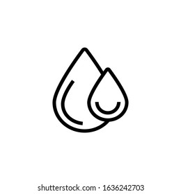 Blood drop icon vector  in linear, outline style isolated on white background, Vector icon eps 10