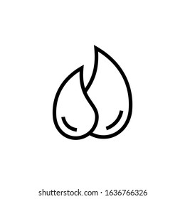 Blood drop icon vector  in linear, outline style isolated on white background, Vector icon eps 10