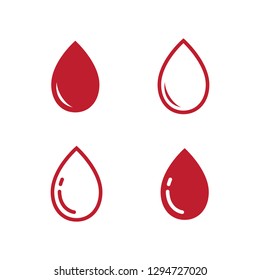 Blood Drop Icon Vector Logo Template