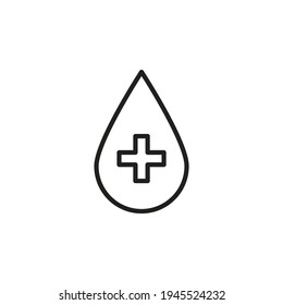 Blood Drop icon in vector. Logotype