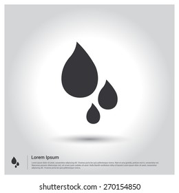 Blood Drop Icon, Water Drop Icon. Vector illustration for web, site, mobile application. Simple flat metro design style. Outline Icon. Flat design style
