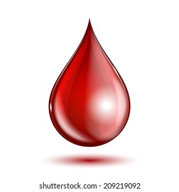 Blood drop isolated on white background. vector illustration
