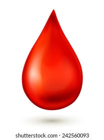 Blood drop isolated on white background. Vector illustration