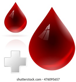 Blood drop isolated on white background. Vector illustration