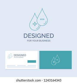 blood, drop, liquid, Plus, Minus Business Logo Line Icon Symbol for your business. Turquoise Business Cards with Brand logo template
