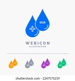 blood, drop, liquid, Plus, Minus 5 Color Glyph Web Icon Template isolated on white. Vector illustration