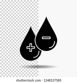 blood, drop, liquid, Plus, Minus Glyph Icon on Transparent Background. Black Icon