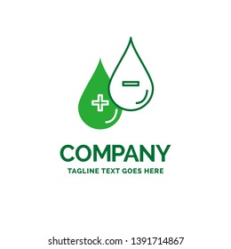blood, drop, liquid, Plus, Minus Flat Business Logo template. Creative Green Brand Name Design.