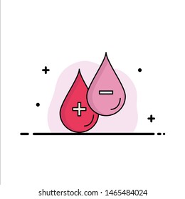 blood, drop, liquid, Plus, Minus Flat Color Icon Vector. Vector Icon Template background