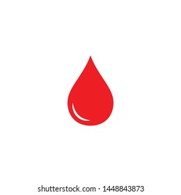 Blood drop logo icon. Red drop vector illustration. Flat design style on white background.