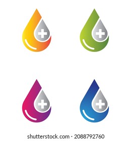Diseño de iconos vectoriales del logotipo de gota de sangre