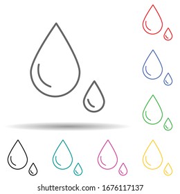 Icono de juego de varios colores para gota de sangre. Línea delgada simple, contorno vector de iconos médicos para ui y ux, sitio web o aplicación móvil