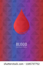Blood Drop with pattern/geometric background. Blood Donation Brochure/Flyer Background