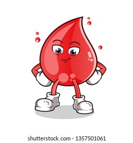 blood drop shy mascot vector cartoon illustration