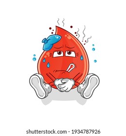 vector enfermo de caída de sangre. personaje de caricatura