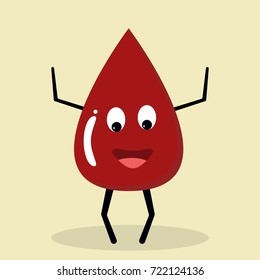 blood drop smiling flat icon