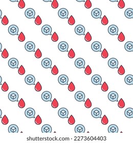 Blood Drop and Speech Bubble with Sugar vector concept colored seamless pattern