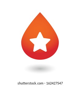 Blood drop  with a star