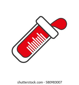 blood drop test tube sample icon vector illustration eps 10
