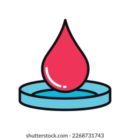 blood drop testing icon isolated