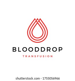 blood drop transfusion logo vector icon illustration