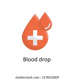 Ilustración de diseño de icono plano vectorial de caída de sangre. Símbolo médico sobre archivo EPS 10 de fondo blanco