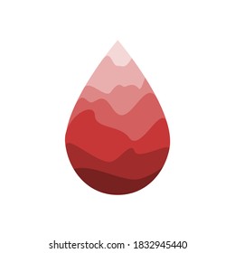 Bluttropfen, Vektorsymbol. Abstrakte Vektorgrafik-Kollektion des Flachwasser-Droplogos. Symbole für Bluttropfen, Regen, Regenschirm, Firmenlogo und Blasendesign.