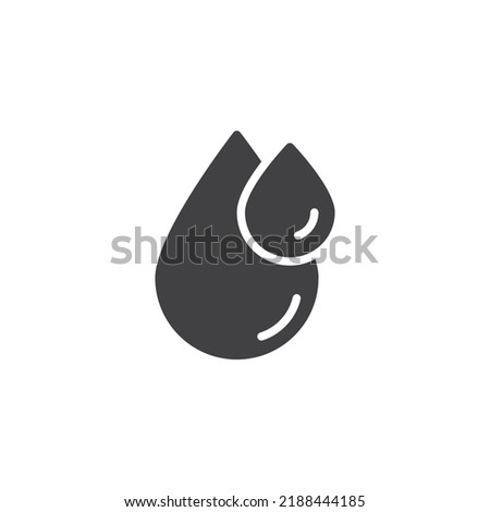 Blood drop vector icon. filled flat sign for mobile concept and web design. Two drops glyph icon. Symbol, logo illustration. Vector graphics