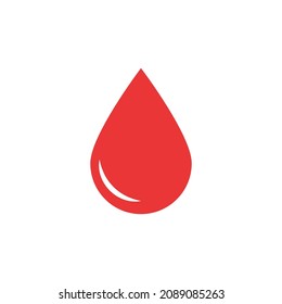 Icono vectorial de gota de sangre en fondo blanco