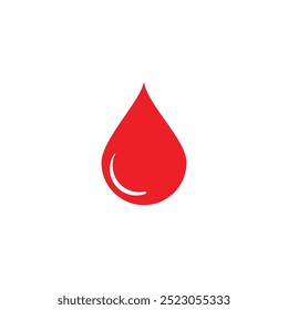 Vector de gota de sangre, icono de gota de sangre Fondo blanco EPS