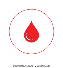 Vector de gota de sangre, icono de gota de sangre Fondo blanco EPS