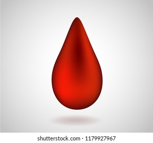 Blood drop vector illustration. Isolated blood droplet icon for medical graphic design concept - Blood donation. Hospital red sign for website, emergency help