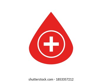 Vector de gota de sangre aislado en fondo blanco