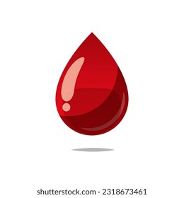 Vector de gota de sangre aislado sobre fondo blanco.