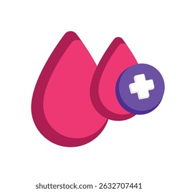 Icono del estilo del Vector de la gota de sangre. Archivo Eps 10